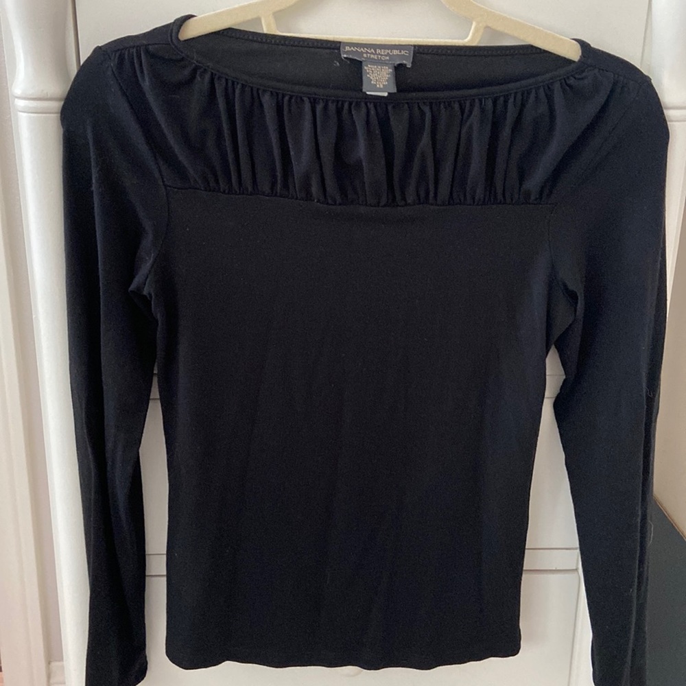 Banana Republic Stretch Top - Washed/Not Worn - Early Y2K - Black XS